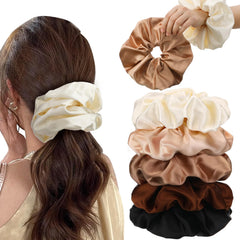 auroray front packaging showing five oversized satin scrunchies and variety
