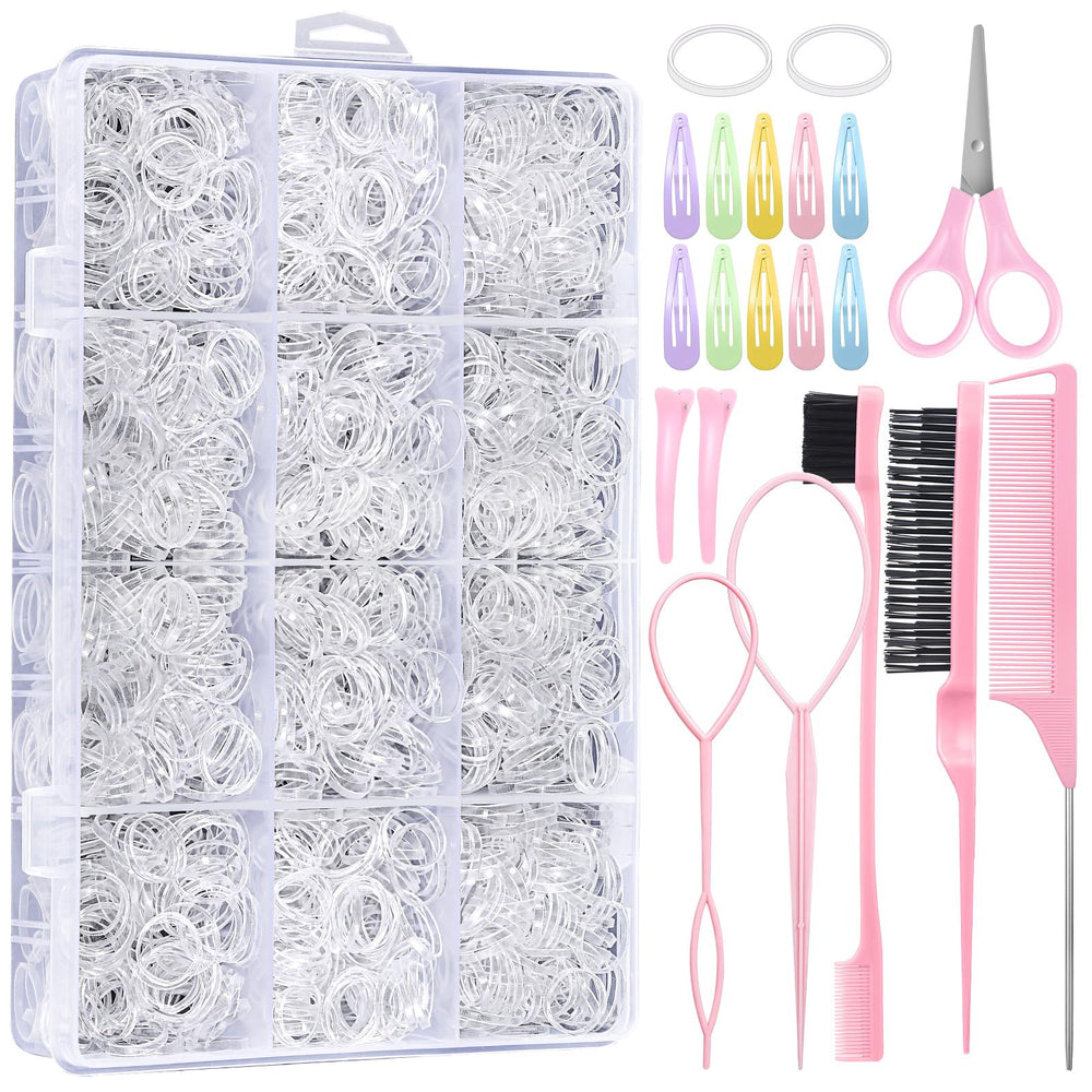 auroray front packaging showing the full clear hair tie kit and benefit of complete set