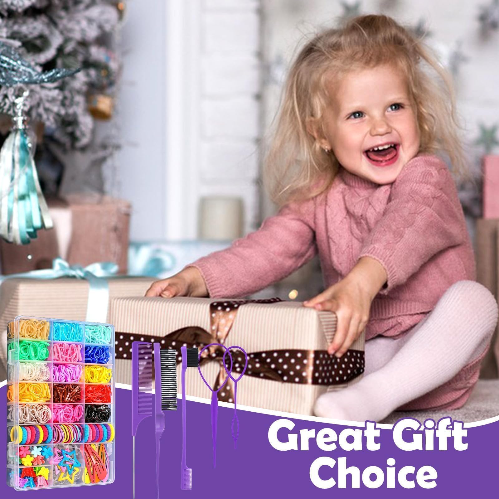 auroray hair ties in use securing a child’s ponytail with comfortable hold