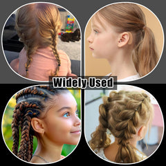 auroray toddler with styled pigtails showing finished look and ease