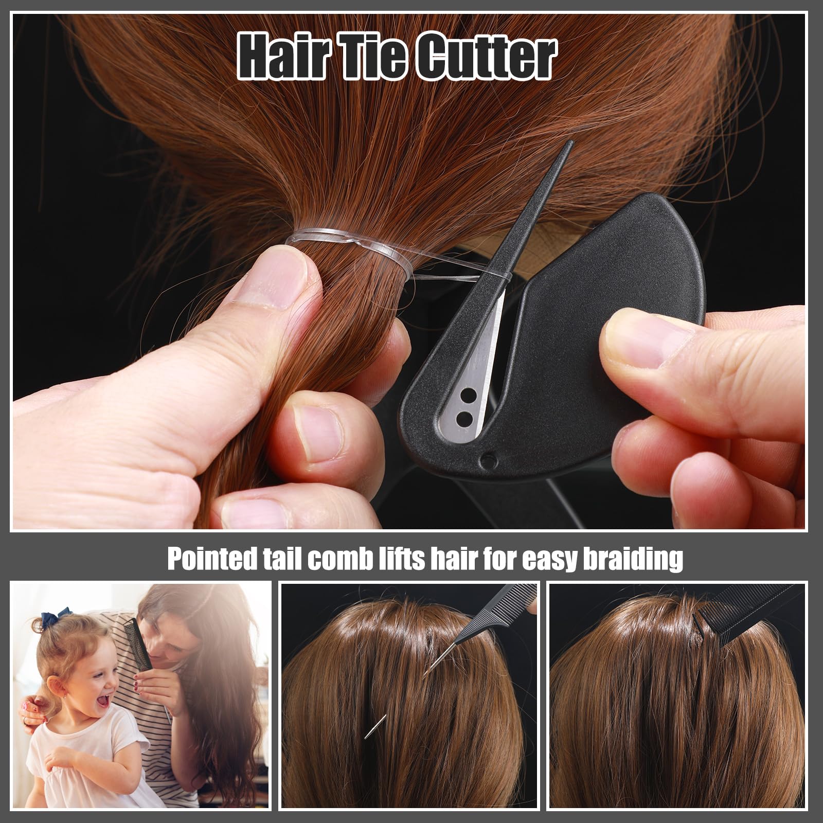auroray rat-tail comb detail with fine teeth for precise parting