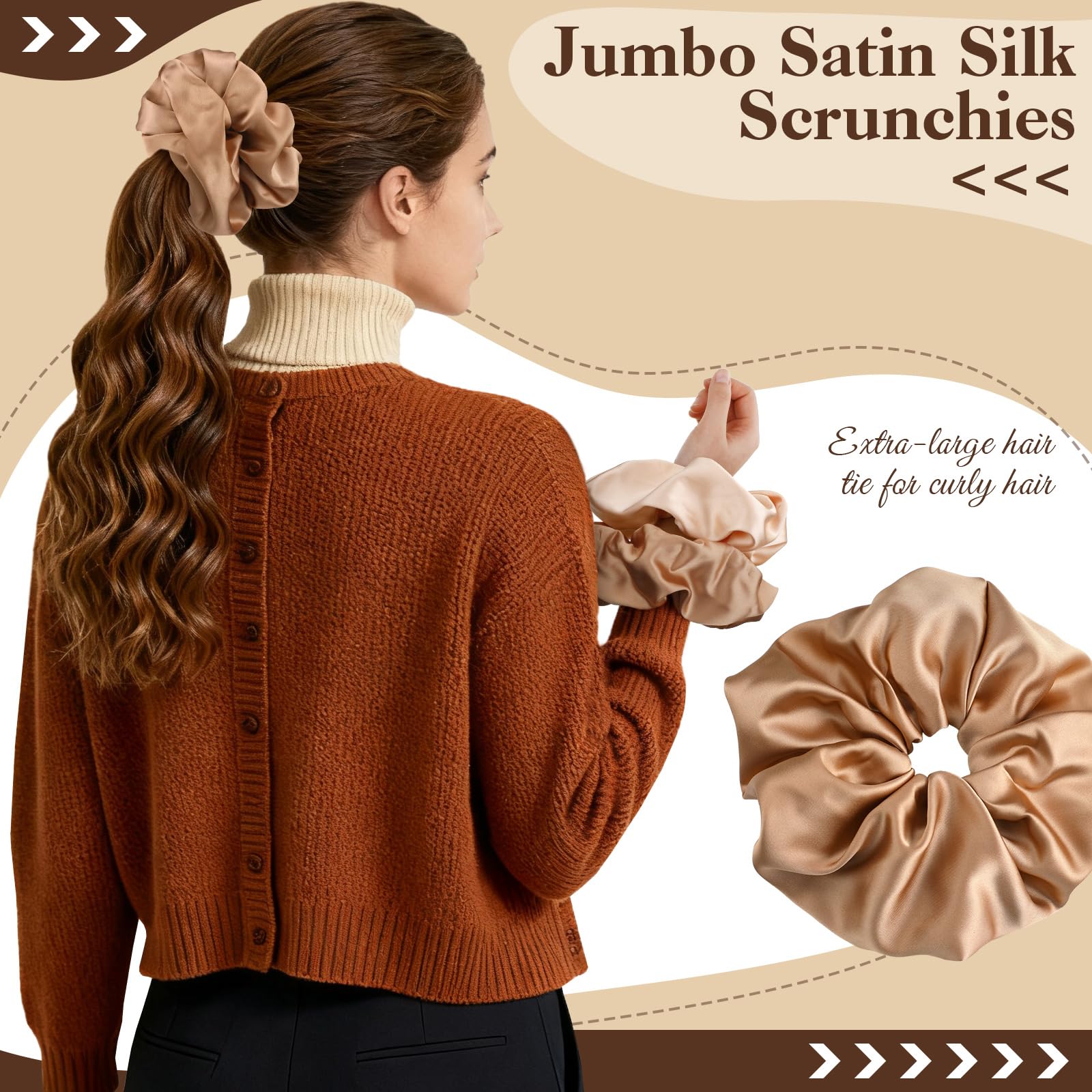 auroray holding a thick high ponytail securely without creasing
