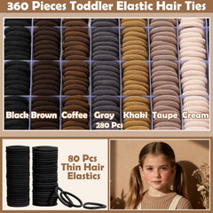 auroray detail of small black elastics showing secure hold for baby hair