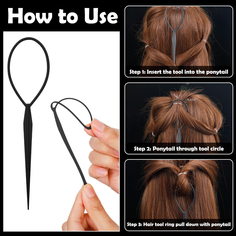 auroray hair loop tool and rat-tail comb shown for faster styling