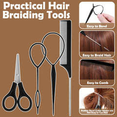 auroray styling tools and rubber band cutter laid out offering safe removal and tidy parting benefit