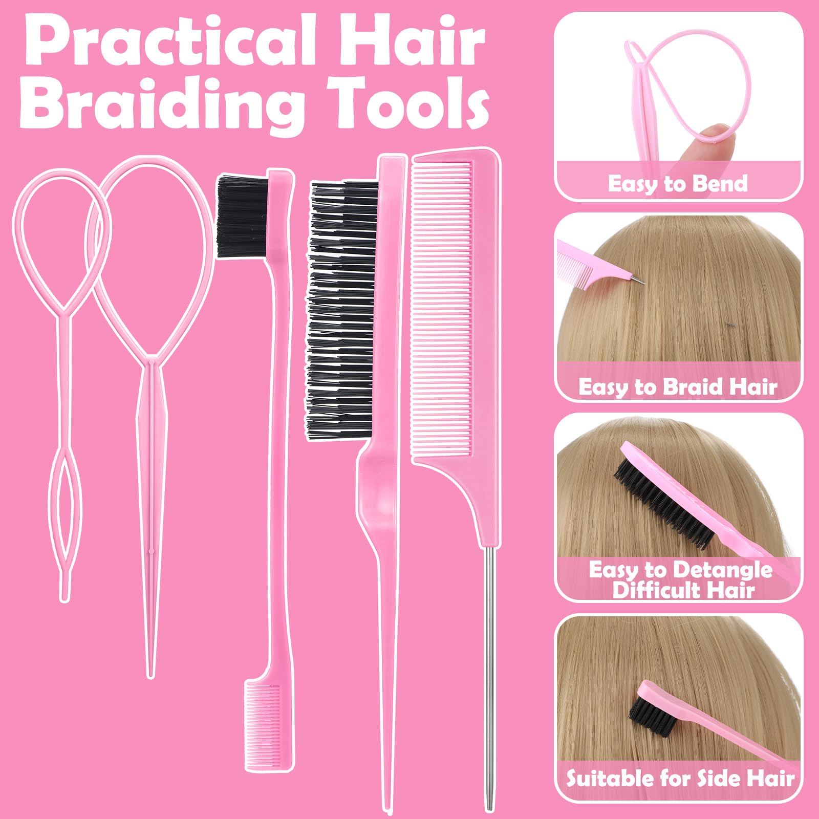 auroray styling tools layout including tail tools brushes and combs for versatile looks