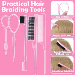 auroray styling tools arranged for braids buns and hair parting