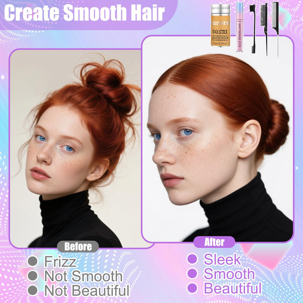 auroray wax stick close-up showing texture and applicator for precise non-greasy hold