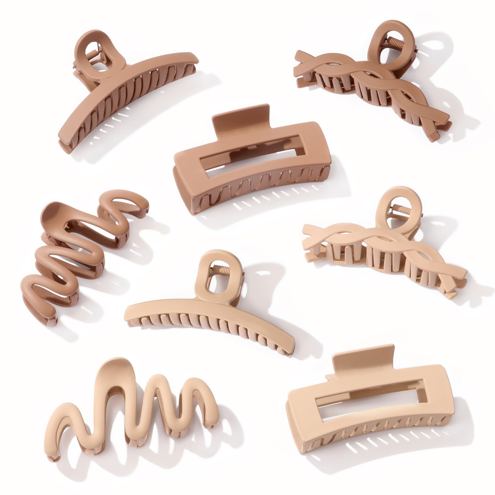 AuroTrends front view of beige and khaki clips in gift-ready packaging with neutral appeal