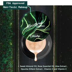 Aurovida compact opened with mirror and sponge highlighting portable application