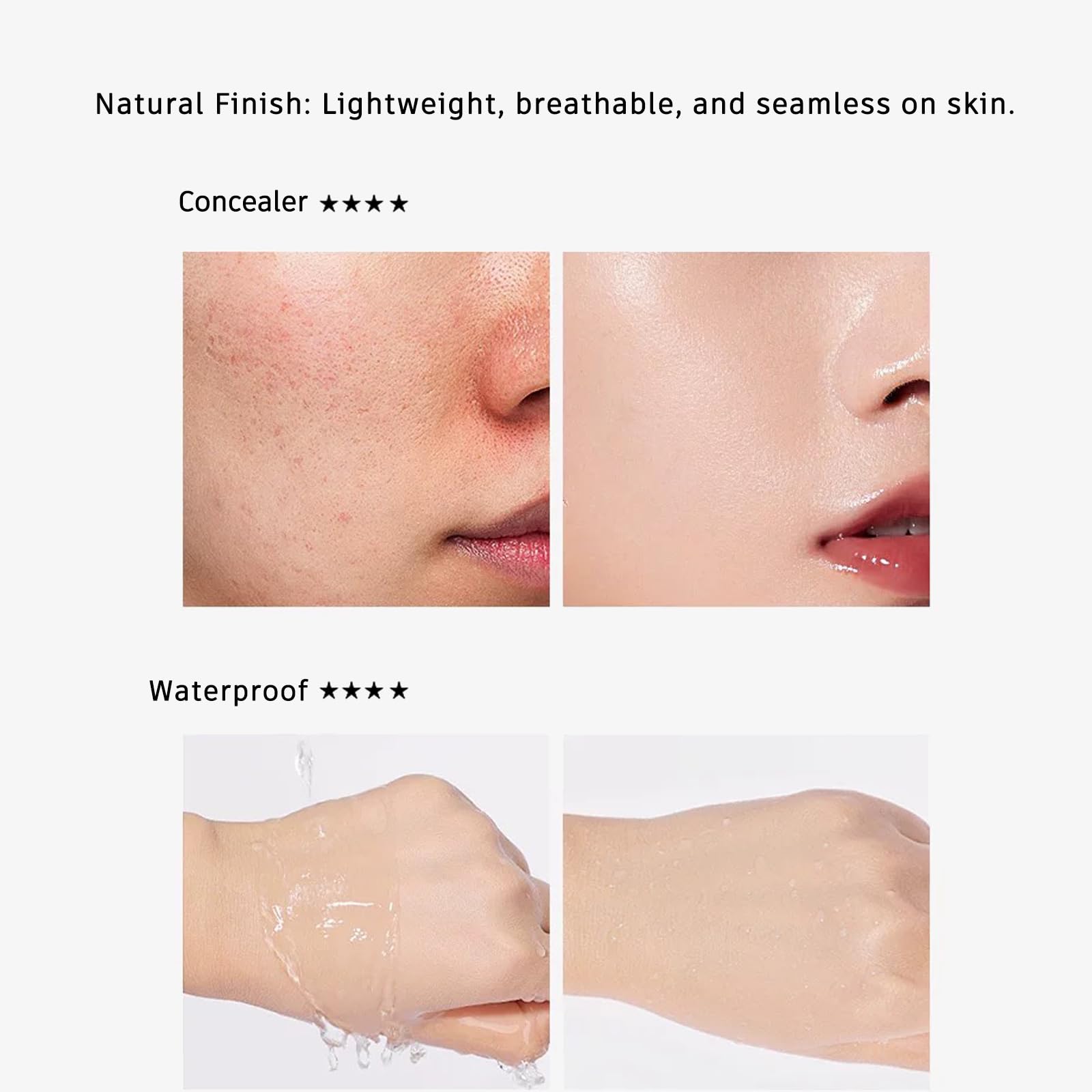 Aurovida mature woman applying compact outdoors showing natural, dewy result