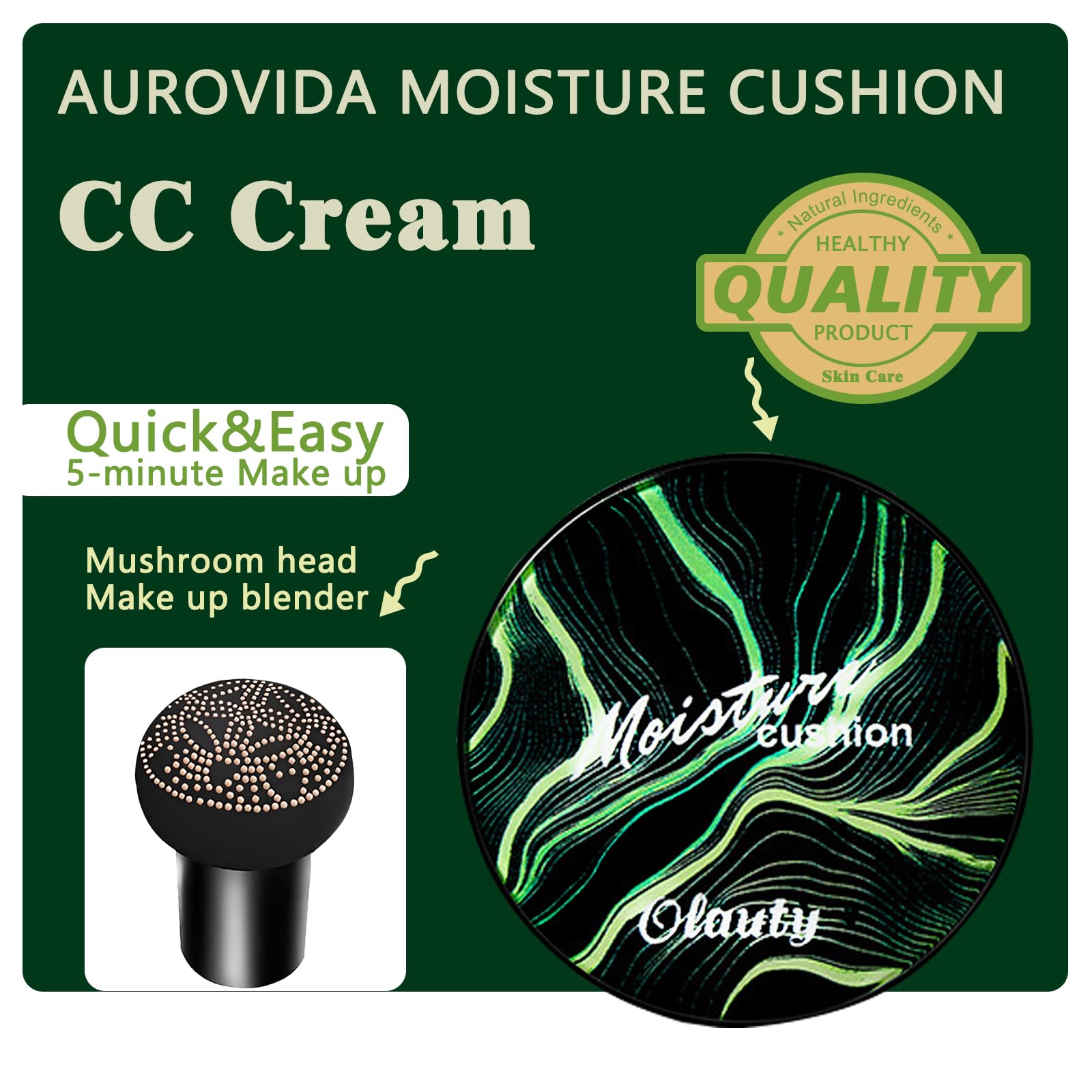 Aurovida mushroom head sponge close-up for even, effortless application