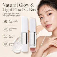 Aurovida creamy stick texture close-up, smooth blendable formula visible