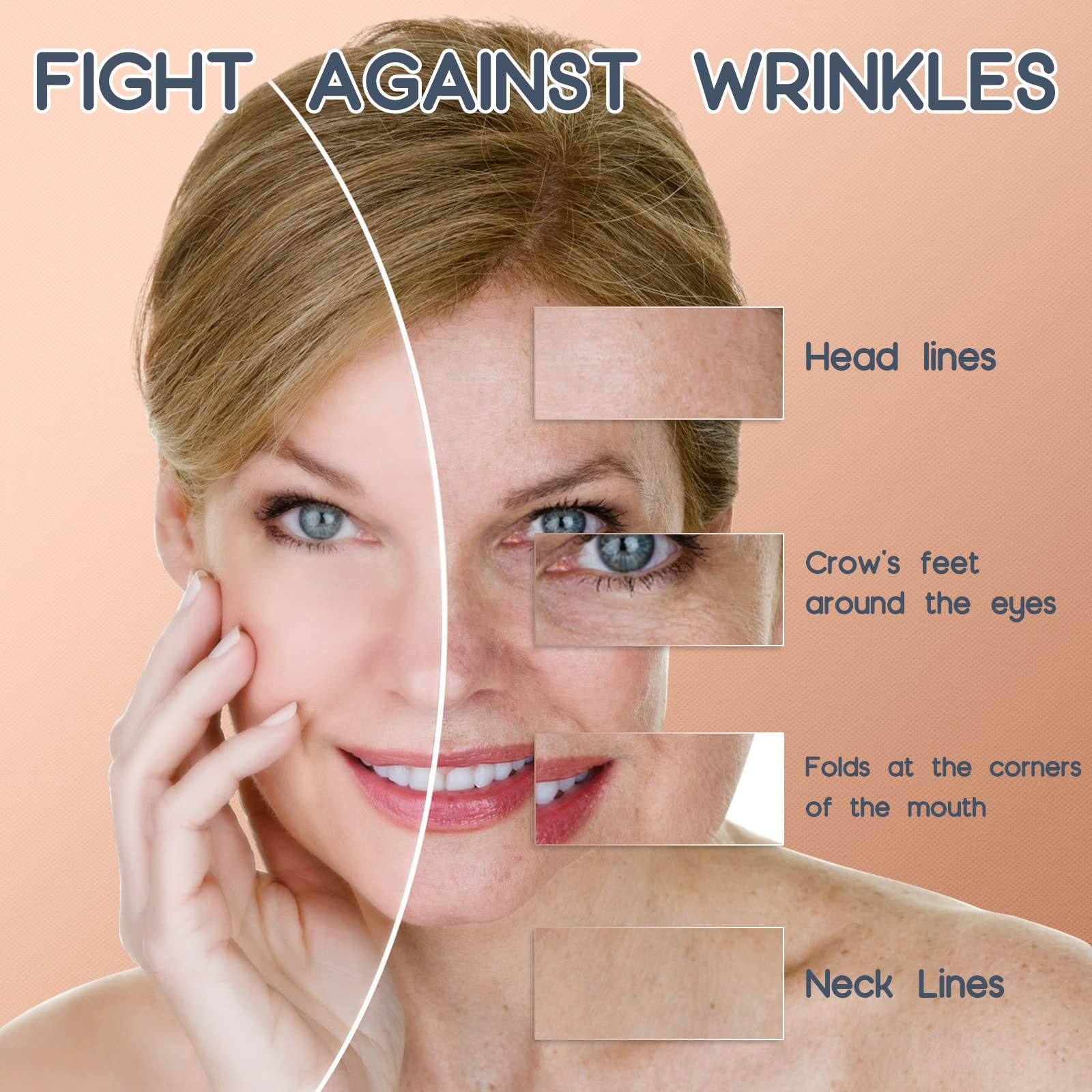 AURUZA applied on forehead demonstrating smoother-looking lines after use