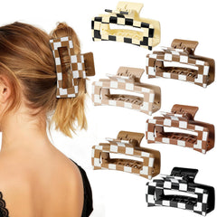 Auseibeely front view of six checkered clips showing pack and pattern benefit looks