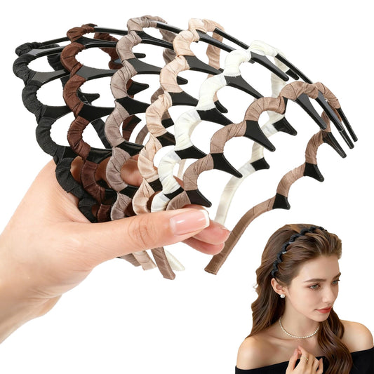 Auseibeely front view of six headbands showing color variety and neat packaging for gifting