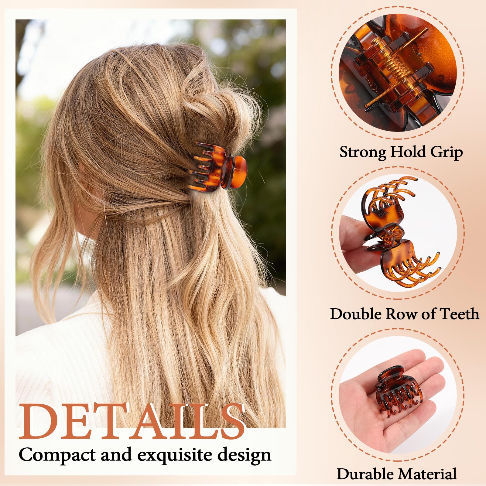Auseibeely mini clip in half-up hairstyle demonstrating subtle hold