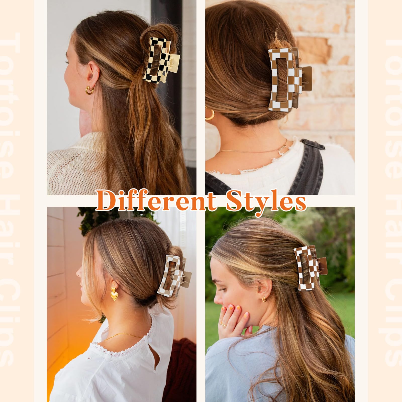 Auseibeely clip holding a messy bun to show strong grip without creasing