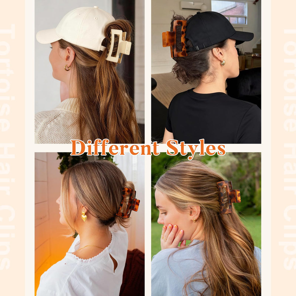 Auseibeely neutral black and beige clips arrayed to show color versatility benefit
