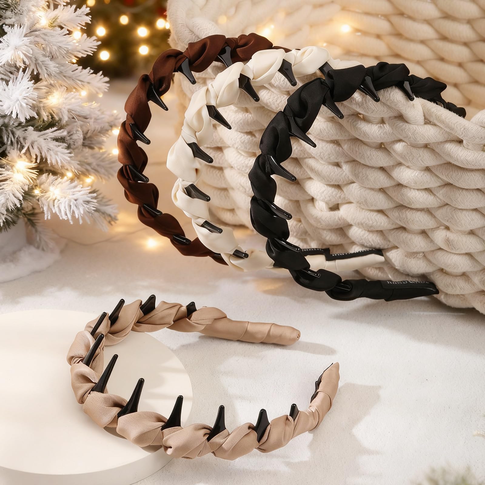 Auseibeely headband beside ruler showing compact size and wearable fit