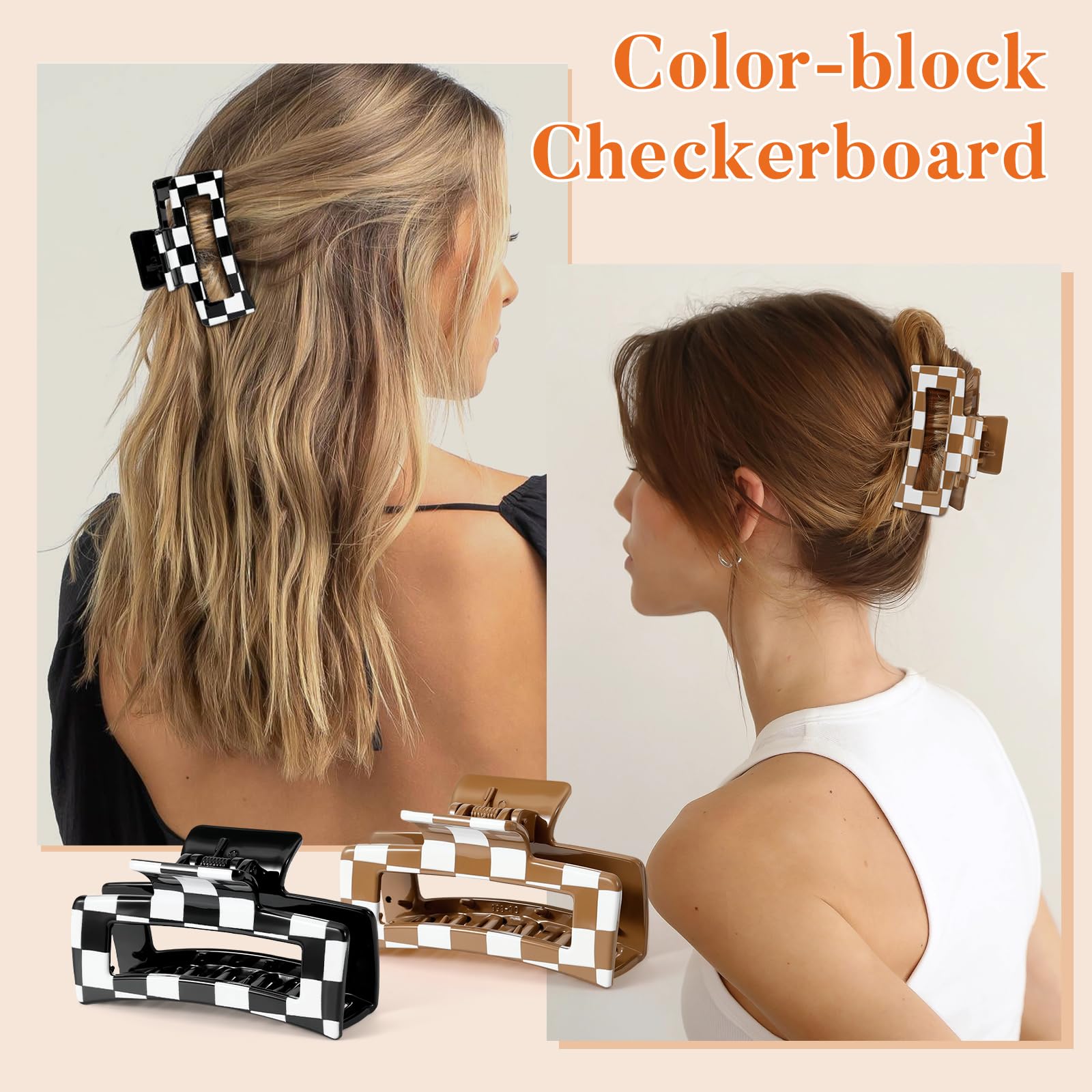 Auseibeely side view showing 4.1-inch clip size for secure hold on thick hair