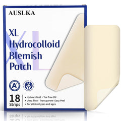 AUSLKA front packaging showing 18 XL patches and product benefits