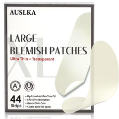 AUSLKA front packaging showing 44 large blemish patch pack and brand benefit