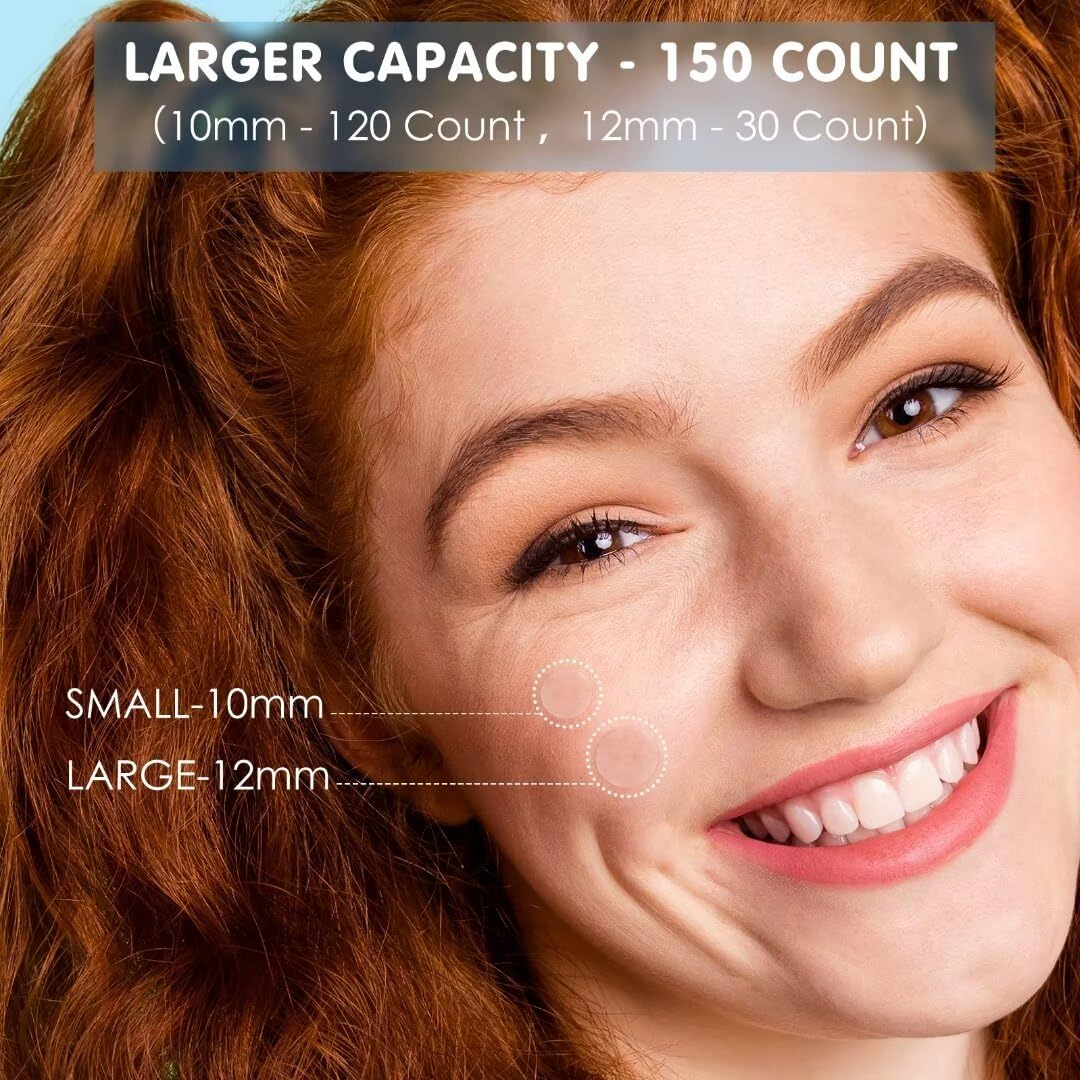 AUSLKA patches under light makeup illustrating low-visibility benefit