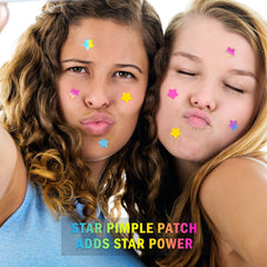 AUSLKA star patch applied to skin illustrating coverage and discreet protection