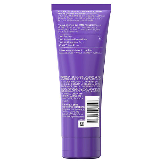 Aussie Headstrong gel texture close-up highlighting light hold and spreadability benefit