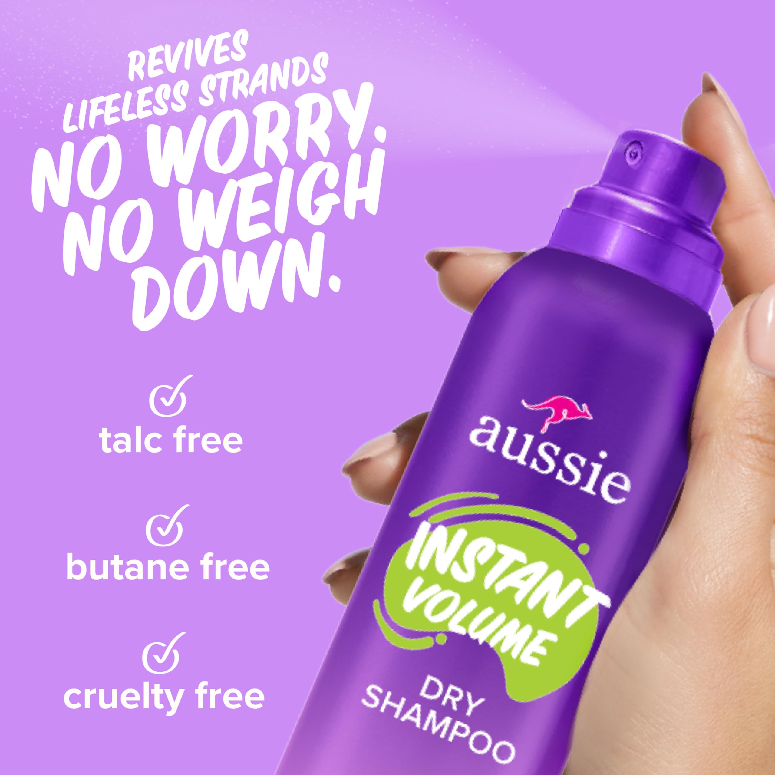 Aussie instant volume close-up nozzle for precise misting benefit
