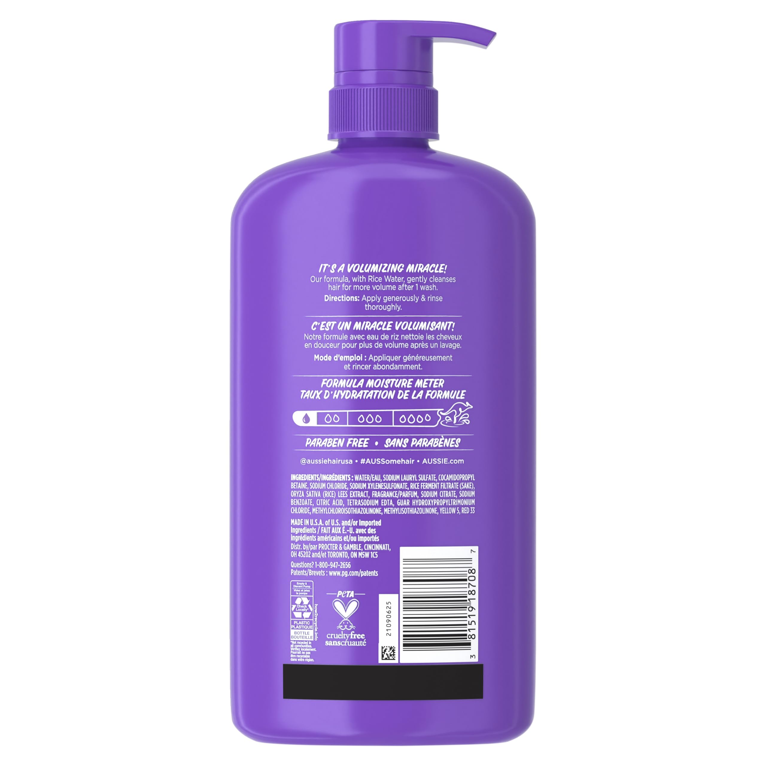 Styled hair after using Aussie showing boost in body and touchable shine
