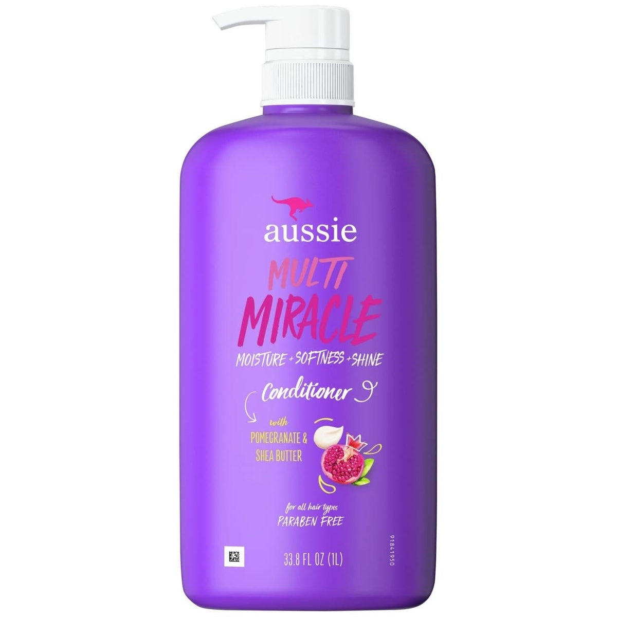 Aussie conditioner front bottle showing size and nourishing shea butter benefit