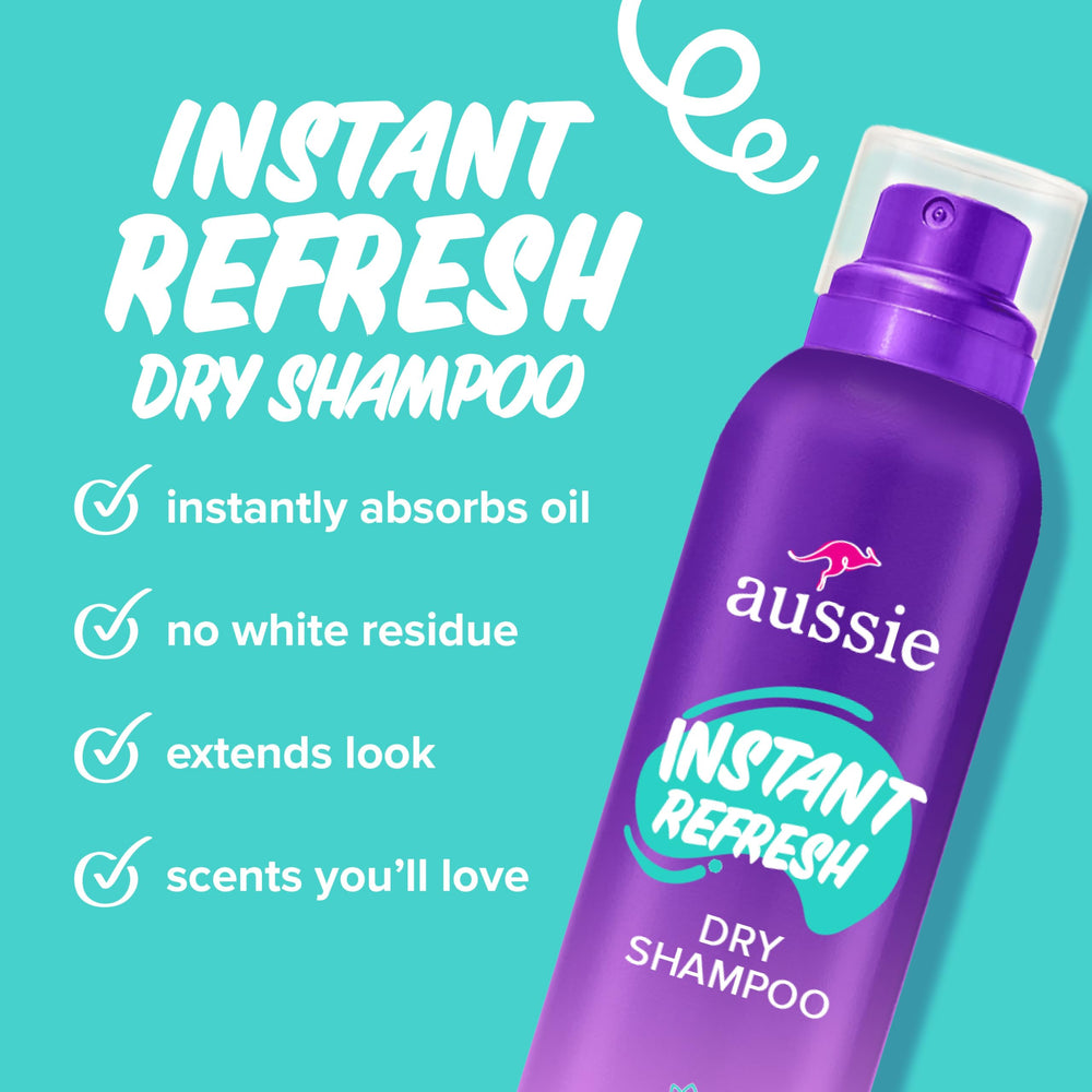 Aussie side label detail highlighting talc-free and butane-free features