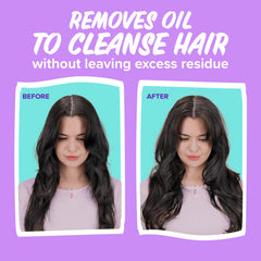 Aussie before and after roots comparison showing reduced greasiness