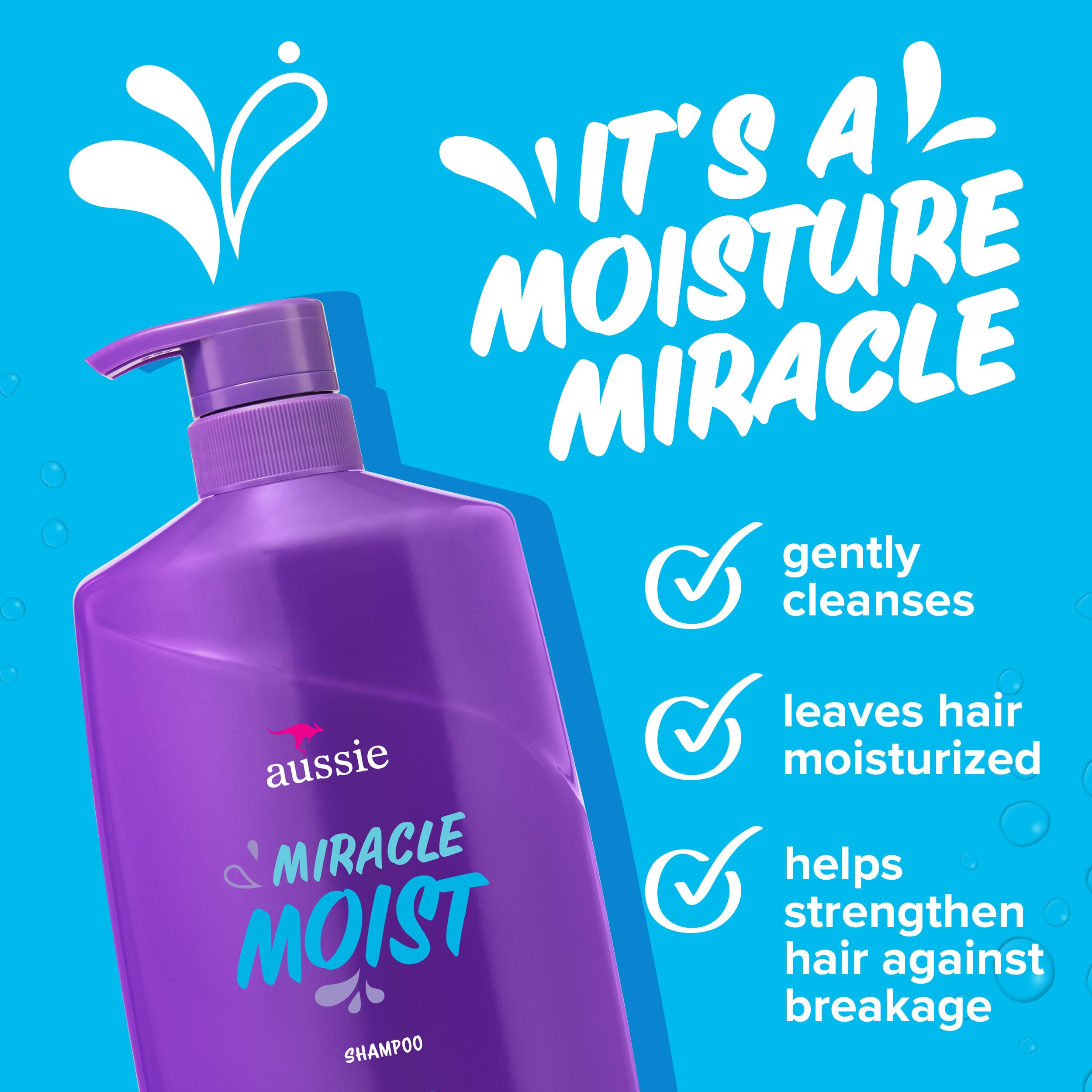 Aussie pouring shampoo into hand illustrating controlled dispense and usable amount