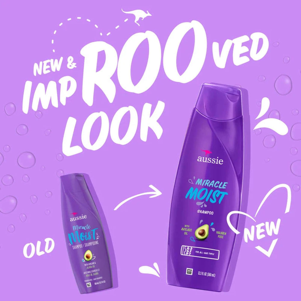Aussie shampoo pump and cap detail for easy, mess-free dispensing
