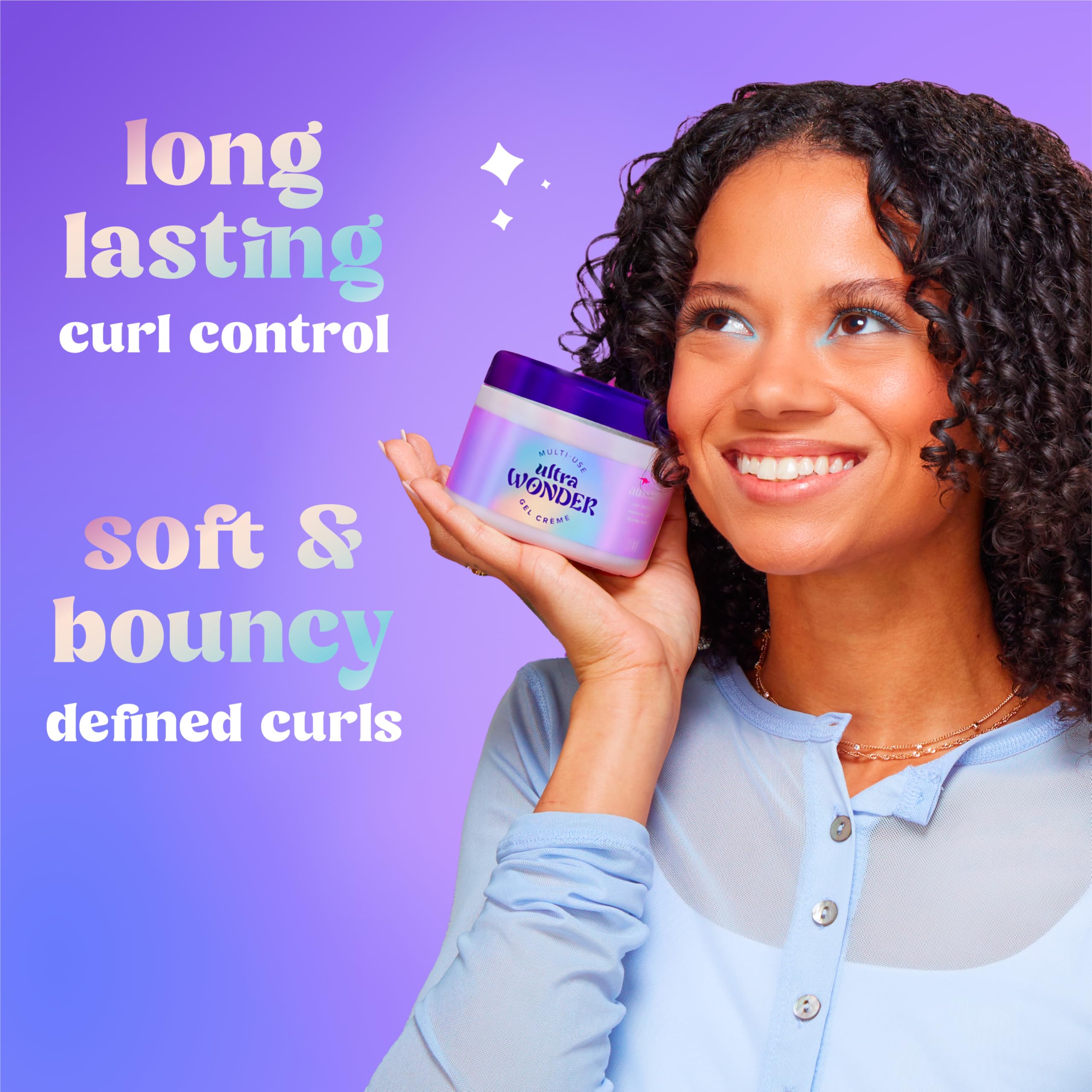 Graphic of amino acids in Aussie Ultra Wonder Gel Crème highlighting texture and manageability
