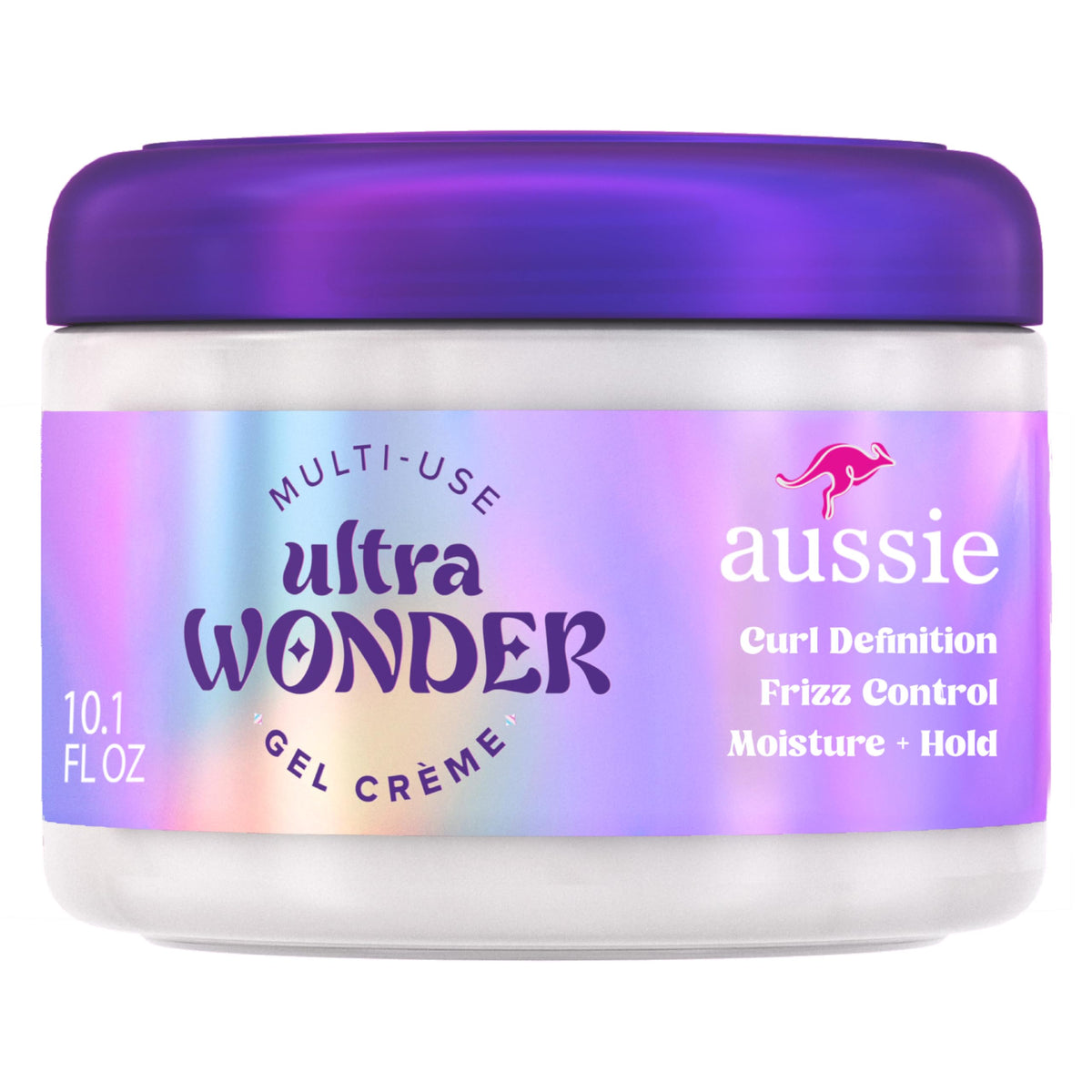 Aussie Ultra Wonder Gel Crème front jar showing product packaging and benefit