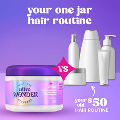 Close-up of Aussie Ultra Wonder Gel Crème label emphasizing usage tips and ingredient focus