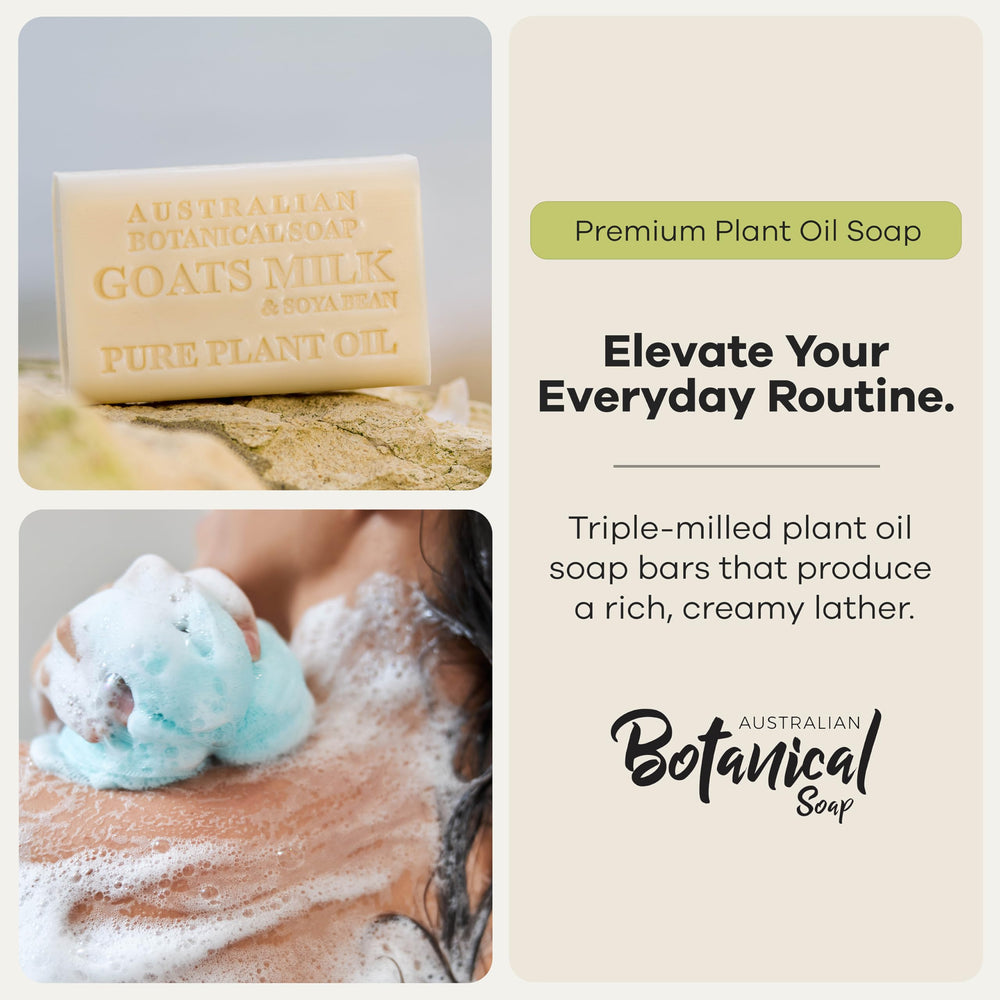 Australian Botanical Soap close-up of bar texture highlighting creamy smooth lather