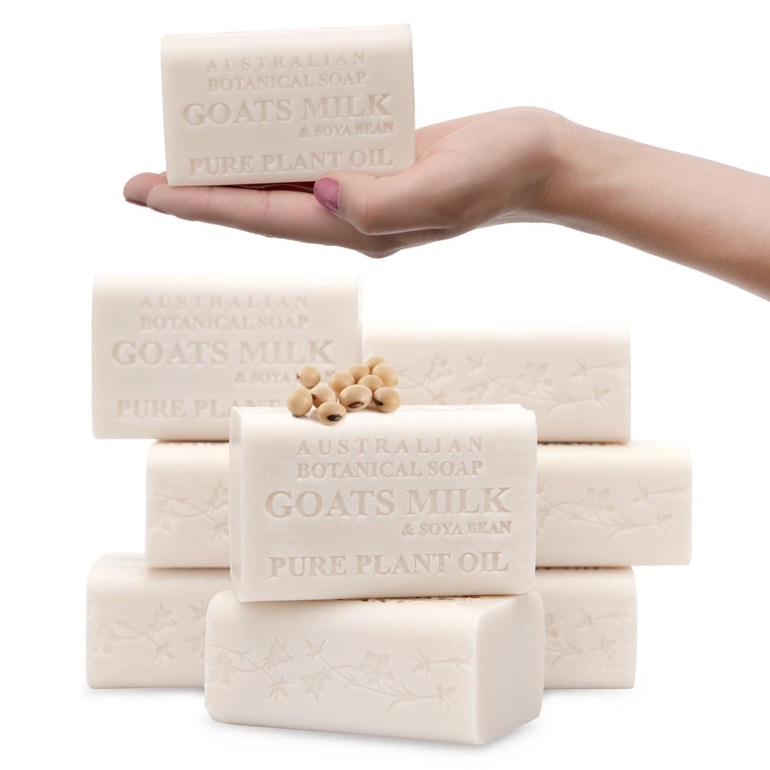 Australian Botanical Soap front packaging showing eight bars and clear product benefit