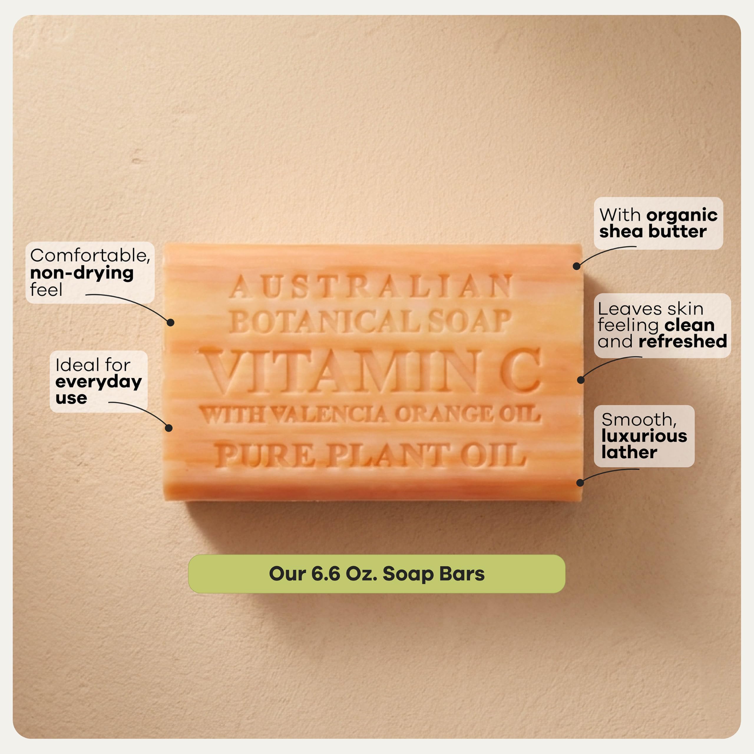 Australian Botanical Soap in-use in shower showing refreshing clean feeling