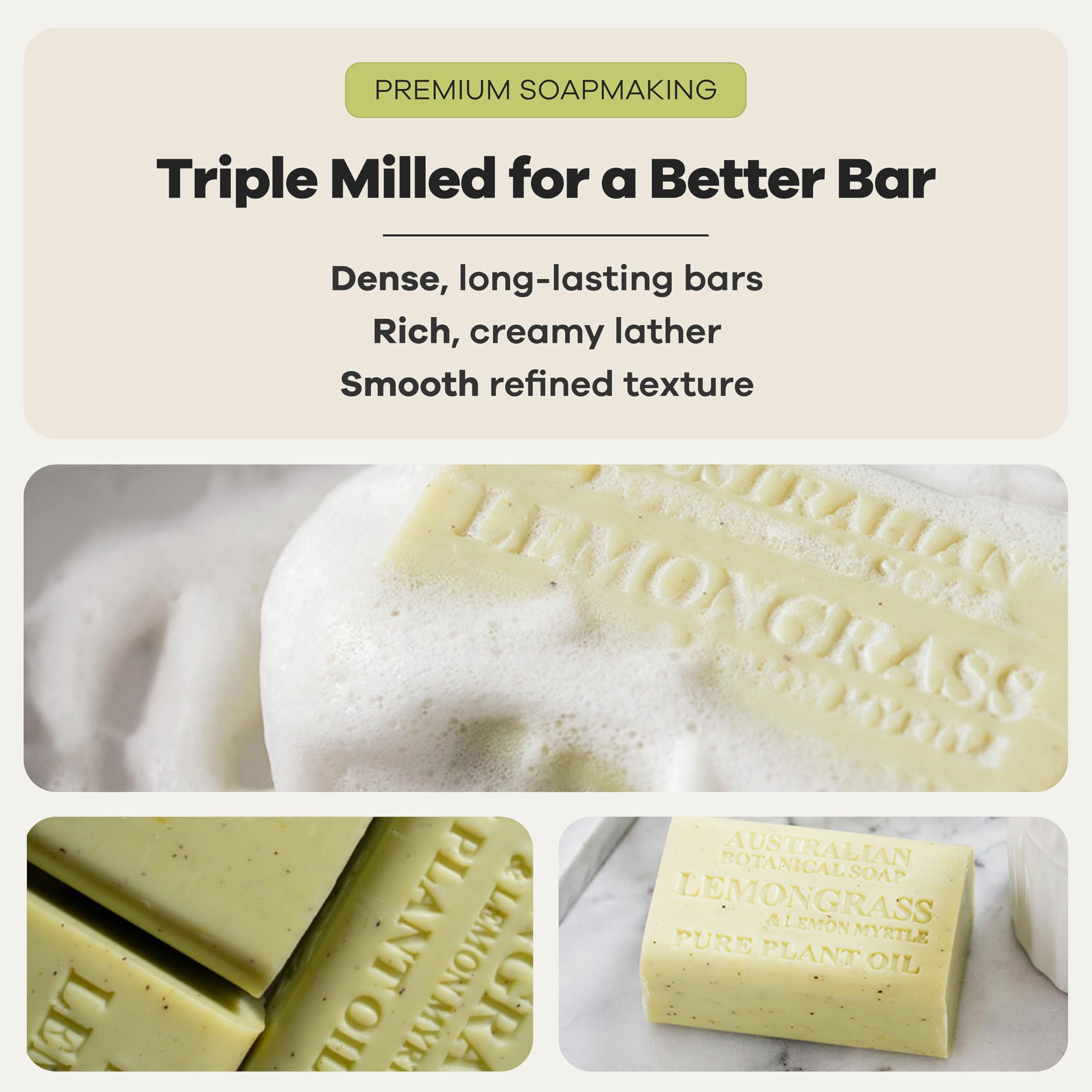 Australian Botanical Soap lemongrass and lemon myrtle botanicals and freshness