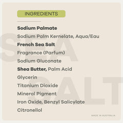Australian Botanical Soap label and ingredients panel showing formula transparency and origin