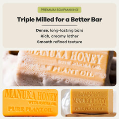 Australian Botanical Soap rich lather in hands demonstrating easy coverage