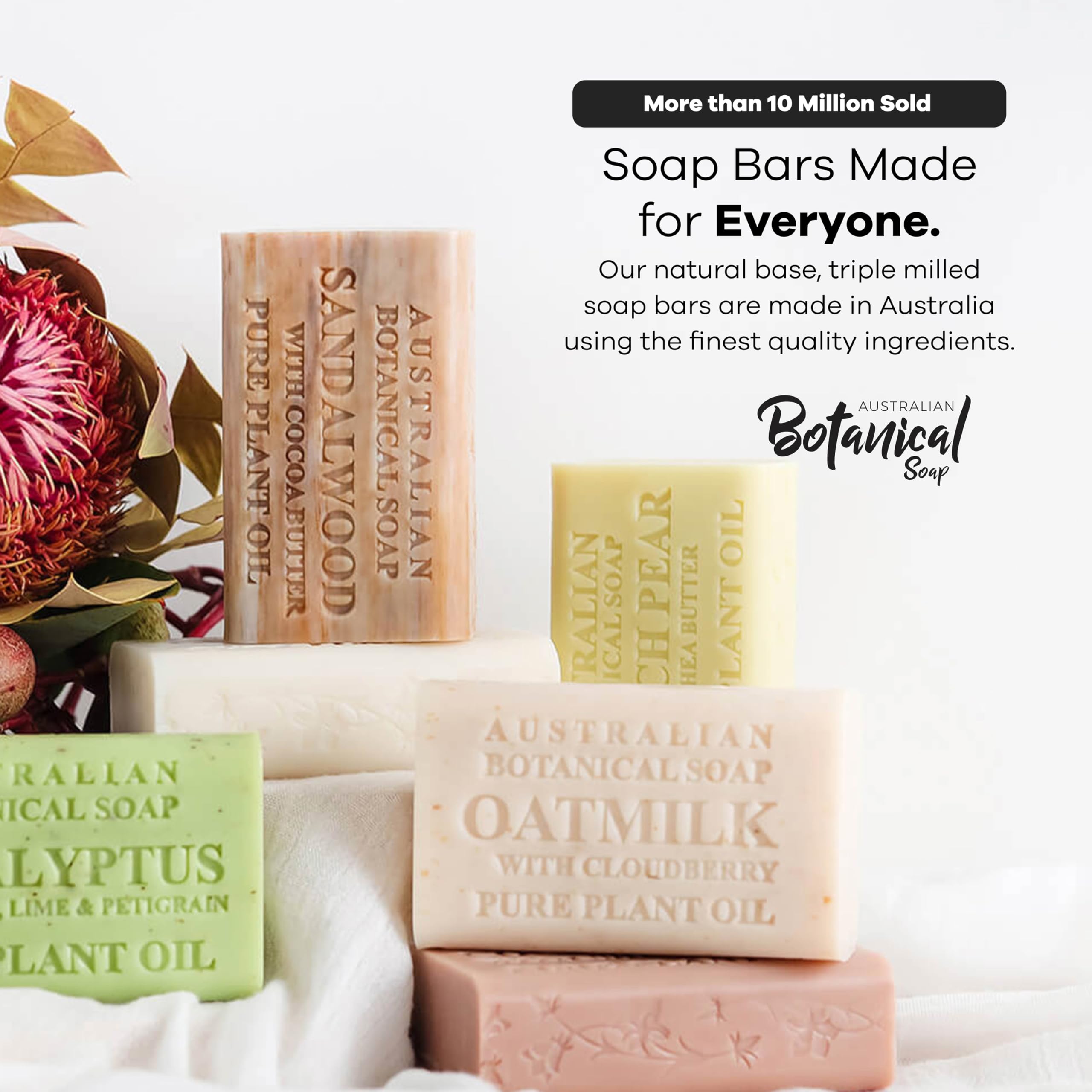 Australian Botanical Soap lavender packaging label detail showing ingredients and origin