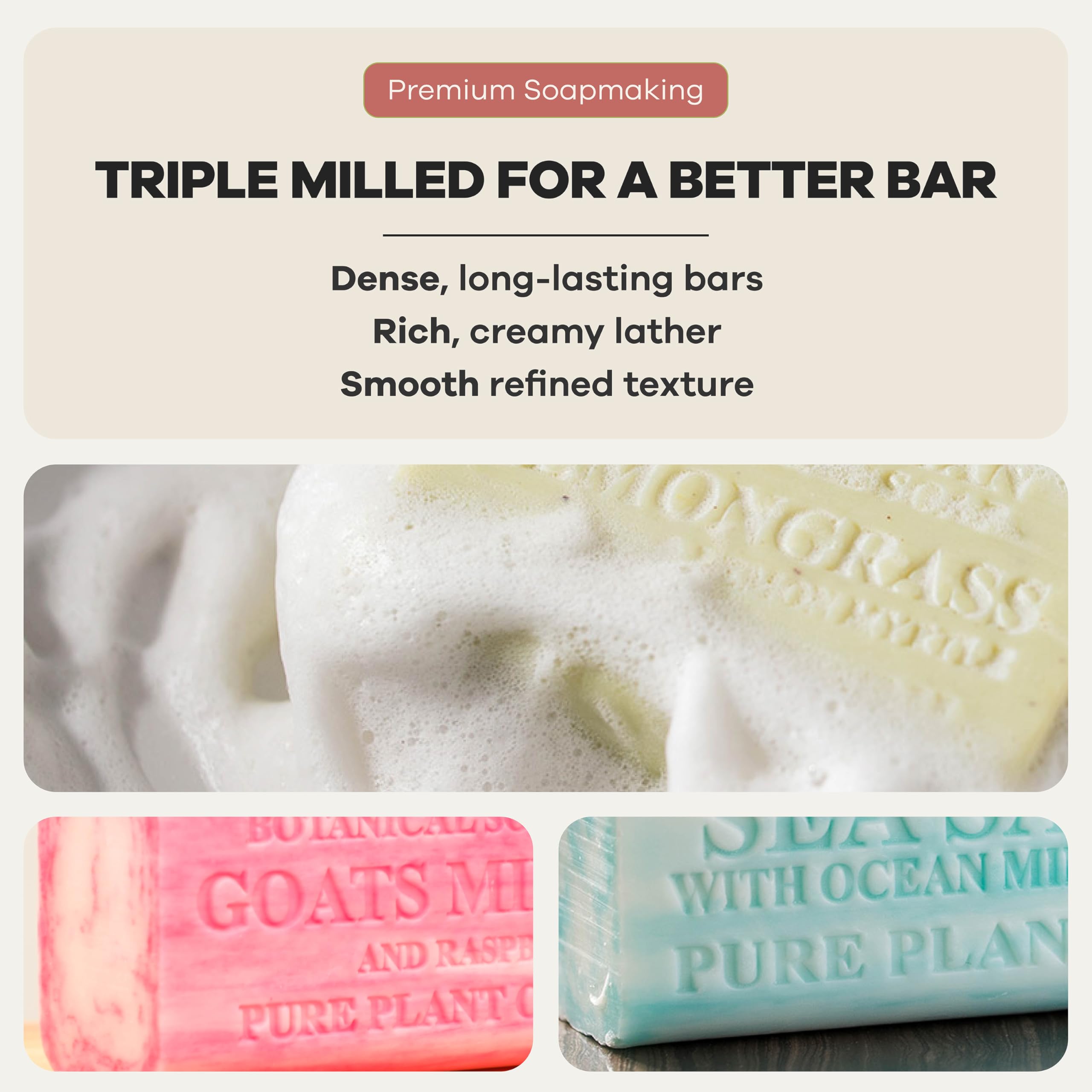 Australian Botanical Soap sea salt bar texture demonstrating mineral feel