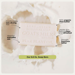 Australian Botanical Soap with raw shea and soya beans illustrating natural ingredient benefit
