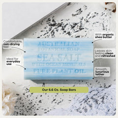 Australian Botanical Soap organic shea butter stick to show moisturizing ingredient benefits